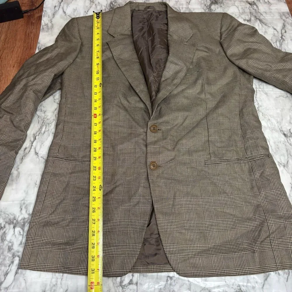 Vintage Giorgio Armani Suit Coat Size 44 Silk Wool Blazer Italian Made tan brown